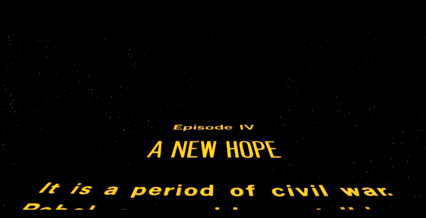 This is a Stars wars credits gif.