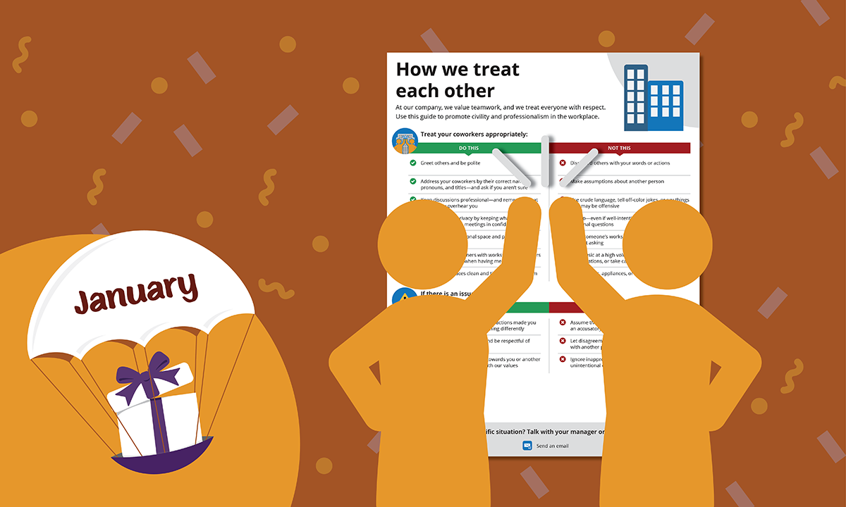 [Blog header] 'How we treat each other around the office' Conversation Guide [January 2022 Gift]