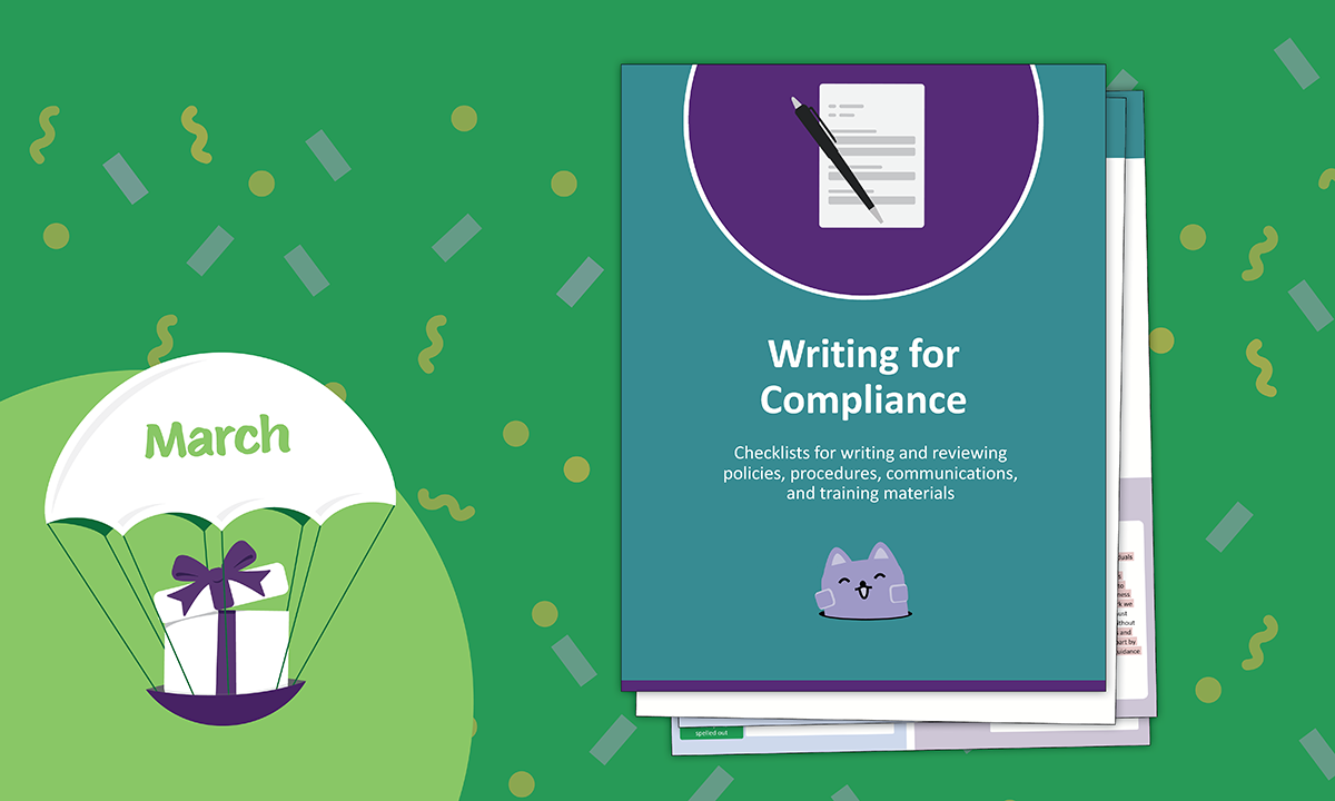 [Blog header] 'Writing for Compliance' Plain Language Guide [March 2022 Gift]